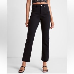 Express high waisted black straight jeans size 10 Long